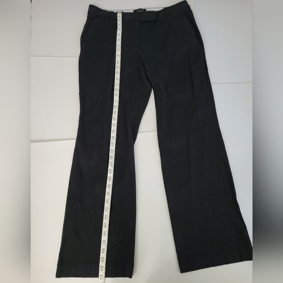 Talbots Black Heritage Front Zip Straight Leg Business Casual Trouser Pants - Picture 3 of 9